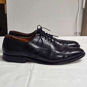 Allen Edmonds Chester Wingtip Oxford Mens 12 B Black Leather Brogue Classic